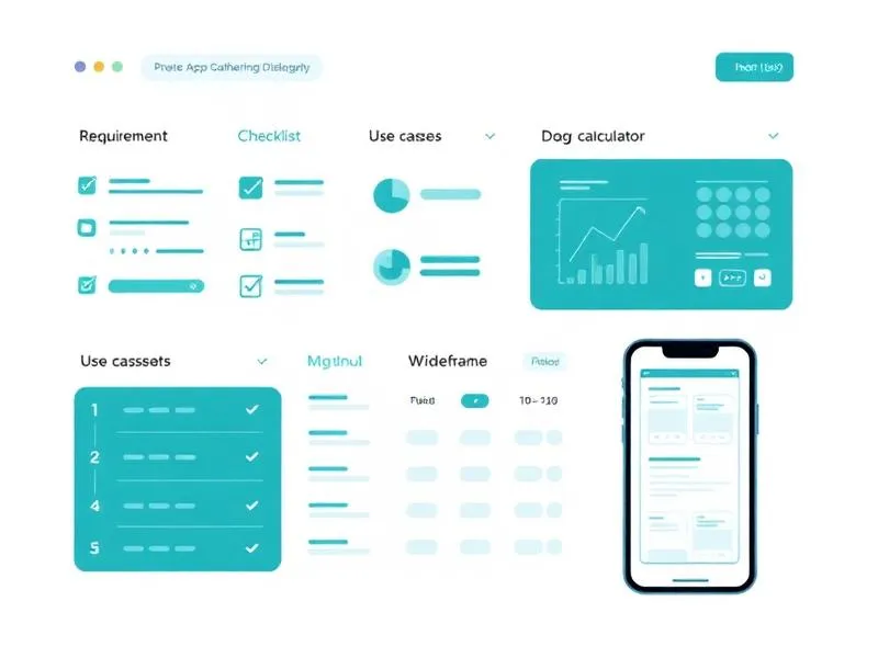 Dashboard da ferramenta de levantamento de requisitos do Shinier Accelerator mostrando casos de uso, checklists e planejamento de app
