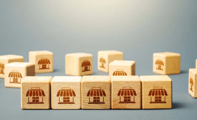 Ilustração de rede de franquias