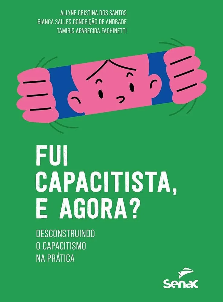 Pilha de livros sobre diversidade, inclusão e capacitismo em ambiente de leitura