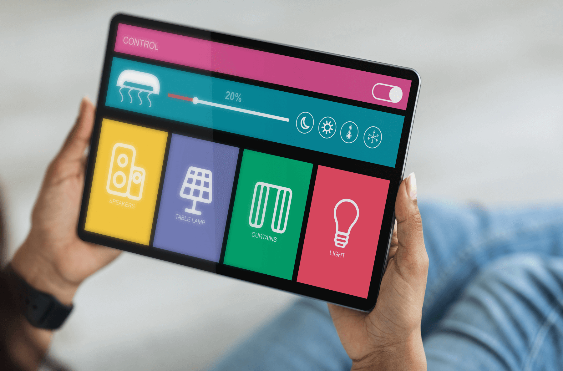 Tablet com software de smart home